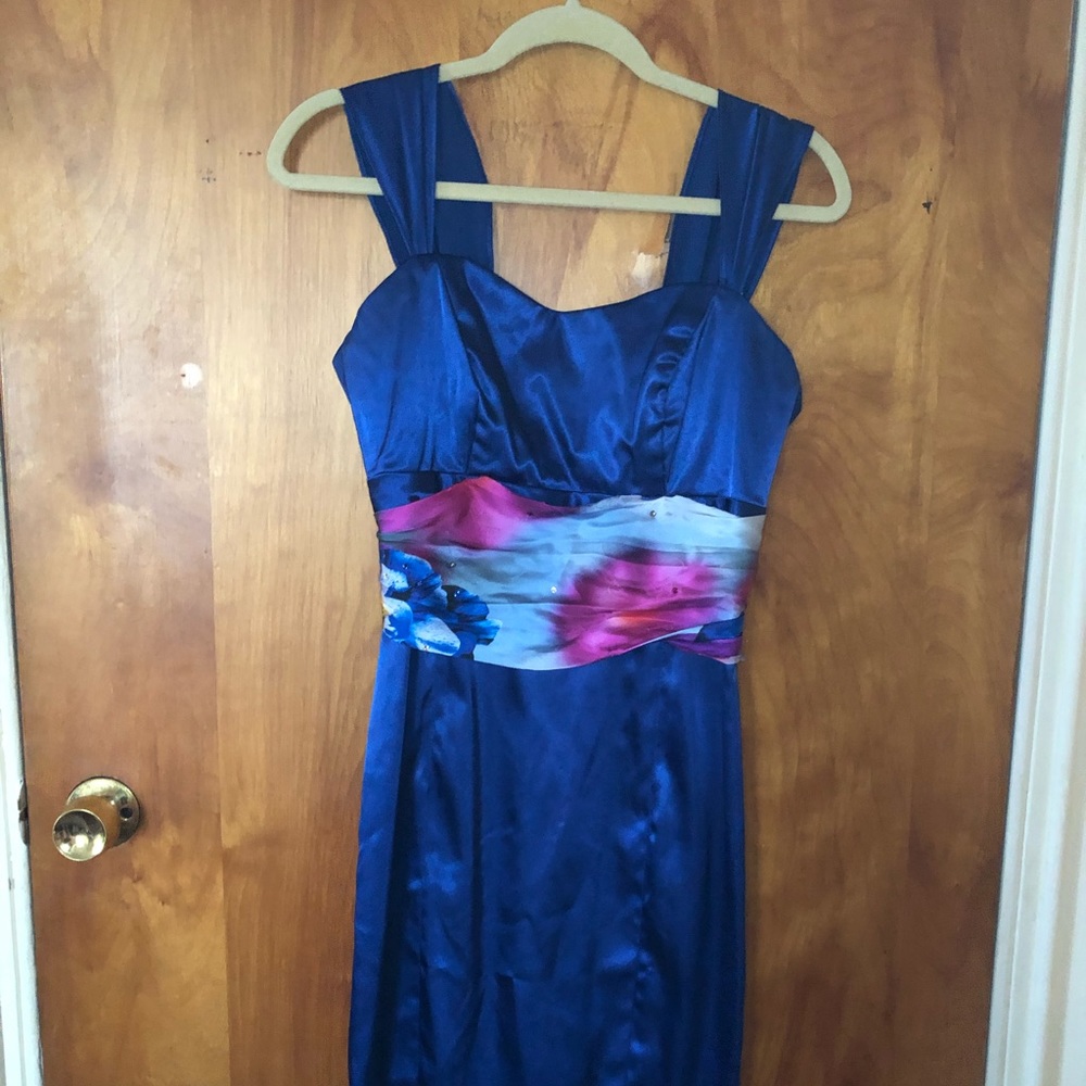 Satin Blue Dress